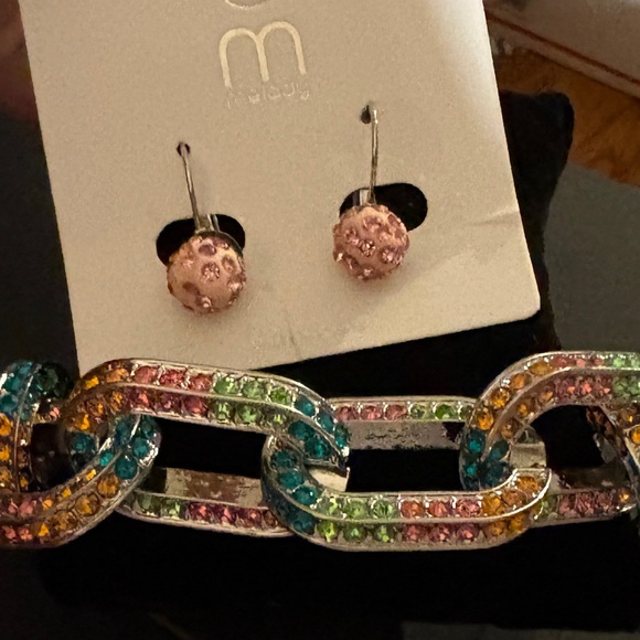 Colorful Rhinestone Chain Bracelet - Picture 3 of 3